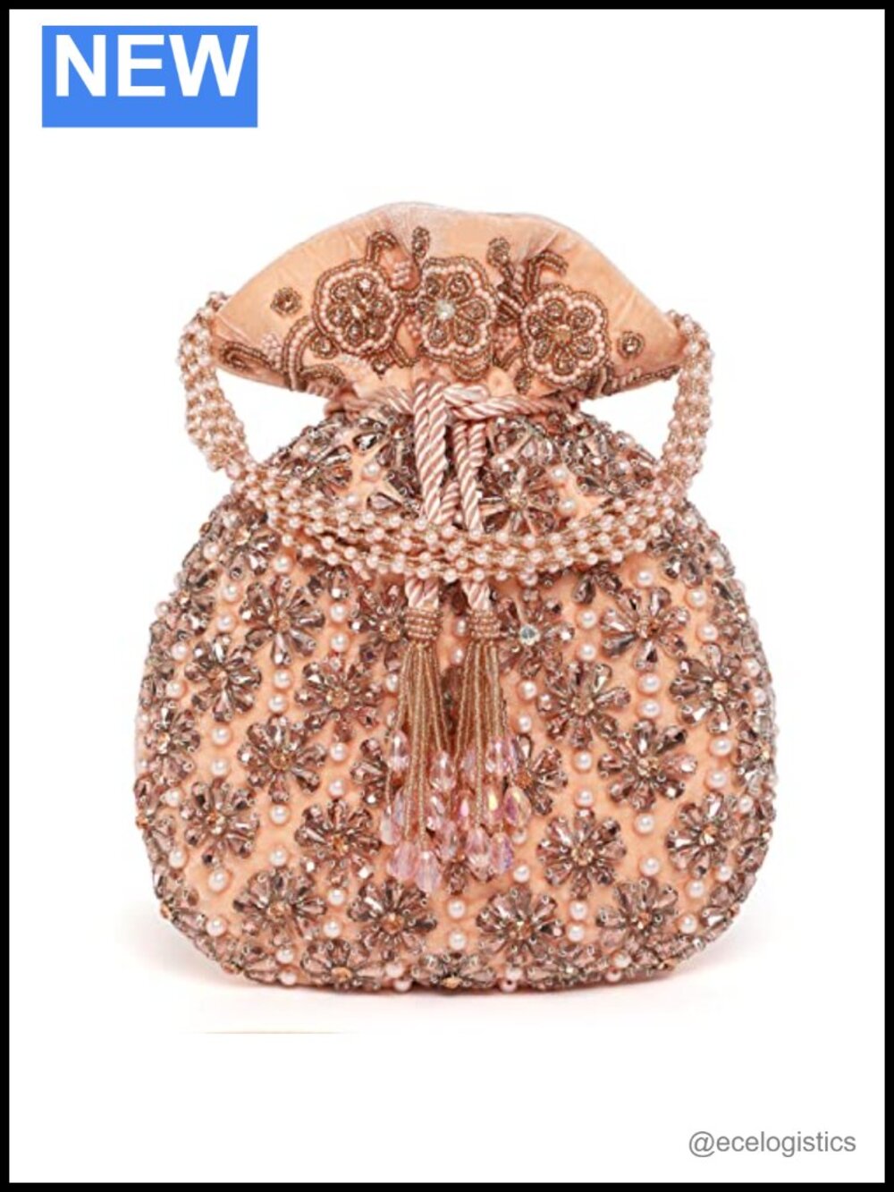Indian Potli Bag Drawstring Clutch Ethnic Bride Evening Handbag Fabric
